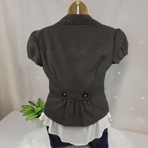 IZ Byer Black and White Tweed Fitted Blazer, Size M - Picture 9 of 13